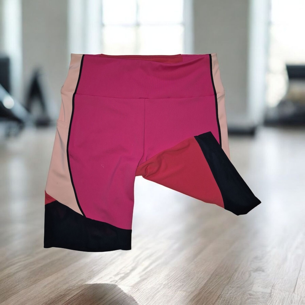 Guess Women's Pink and Black Bike Shorts